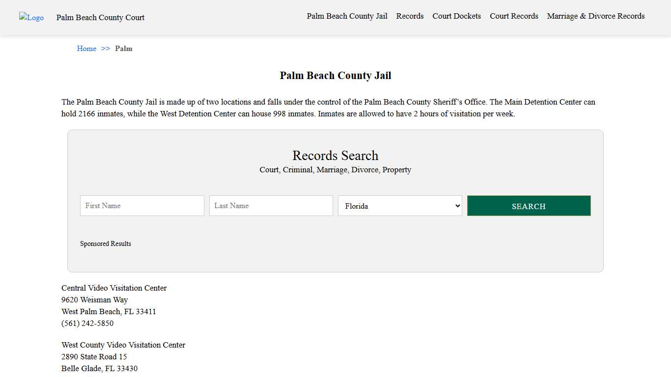 Palm Beach County Jail Palm Beach County Court